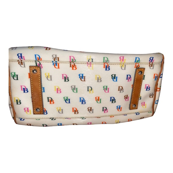Vtg Dooney & Bourke It Bag Multicolor Satchel Convertible Strap - Picture 2 of 9